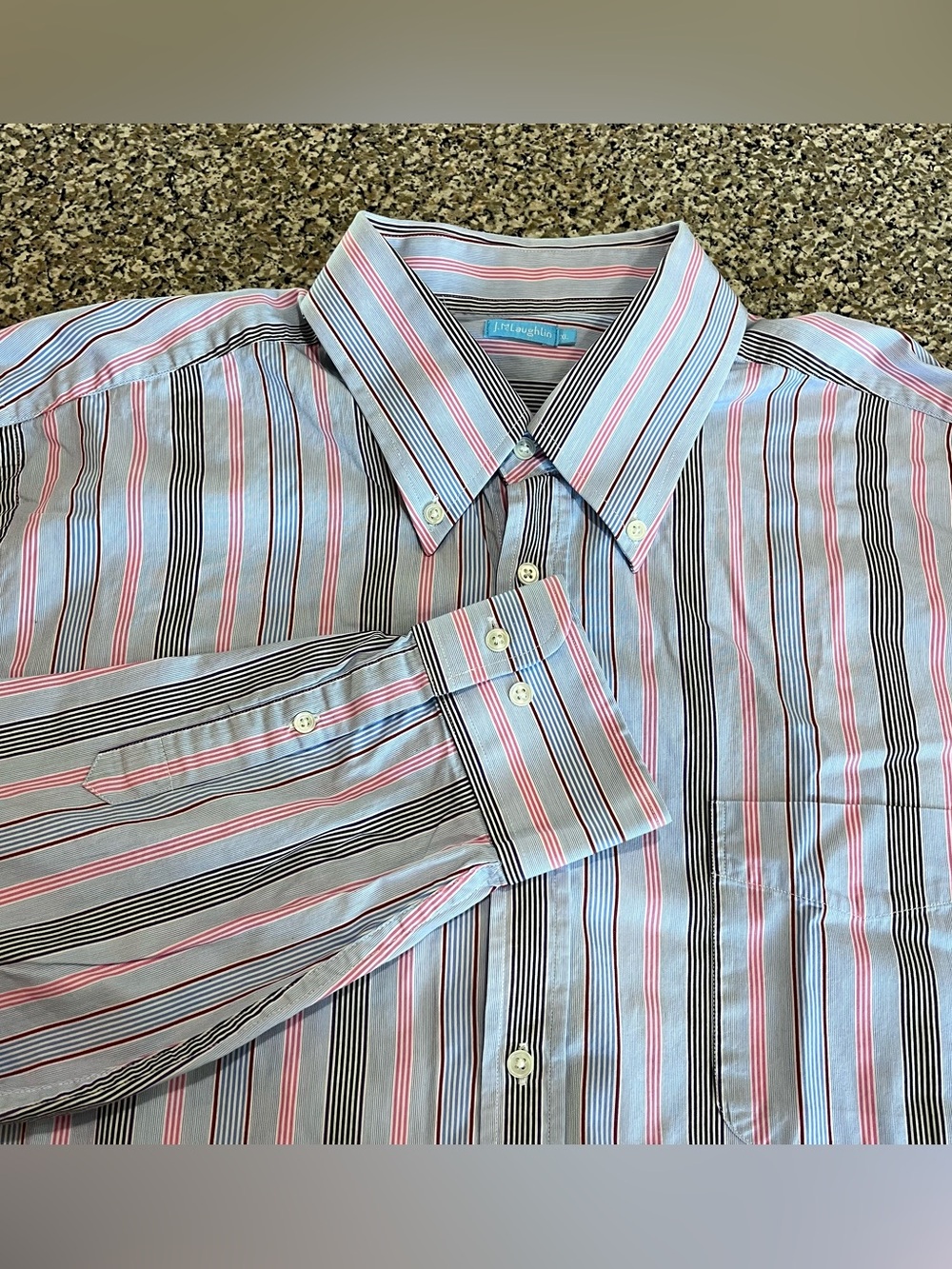 J McLaughlin Blue Stripe Button Down Shirt Mens XL - Picture 1 of 8
